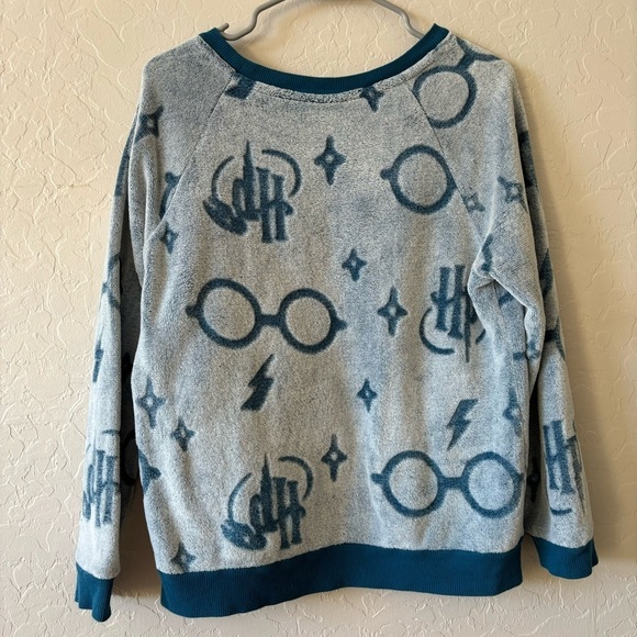 Harry Potter Wizarding World Blue 2 Piece Jogger Lounge Set Large Cozy Pajamas - Picture 4 of 8